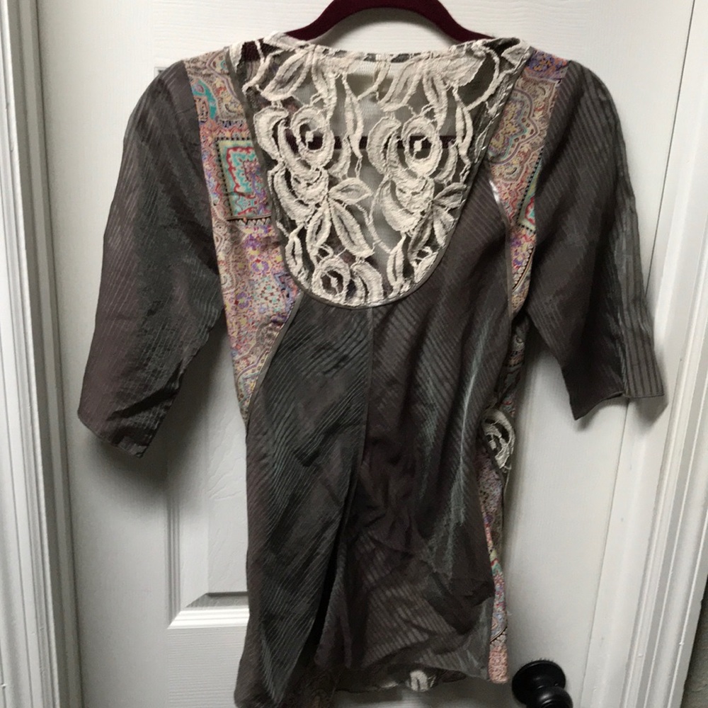 Tiny Asymmetrical Silk Sequined Blouse - image 5